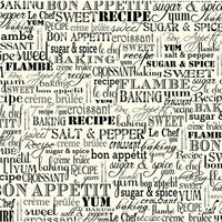 Canvas Corp - Black and Ivory Collection - 12 x 12 Paper - Bon Appetit