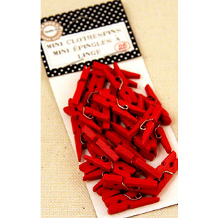 Canvas Corp - Mini Clothespins - Red