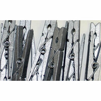 Canvas Corp - Decorative Clothespins - Silver