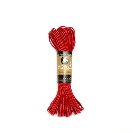 Canvas Corp - Waxed Cotton Cord - Red - 45 Feet
