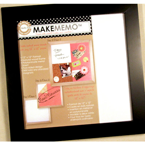 Canvas Corp - MakeMemo Collection - Wooden Frame with Metal Board - Black - 12 x 12