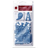 Chatterbox - Box Letters - Self-Adhesive Textured Chipboard Alphabet, Numbers and Shapes - Denim, CLEARANCE