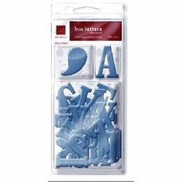 Chatterbox - Box Letters - Self-Adhesive Textured Chipboard Alphabet, Numbers and Shapes - Denim, CLEARANCE
