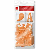 Chatterbox - Box Letters - Self-Adhesive Textured Chipboard Alphabet, Numbers and Shapes - Tangerine, CLEARANCE