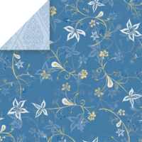 Chatterbox - Scrapbook Walls - Guest Room - Cardstock - Denim Guest Floral