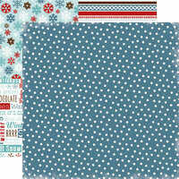 Carta Bella Paper - All Bundled Up Collection - Christmas - 12 x 12 Double Sided Paper - Navy Polka Dots