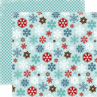 Carta Bella Paper - All Bundled Up Collection - Christmas - 12 x 12 Double Sided Paper - Large Snowflakes