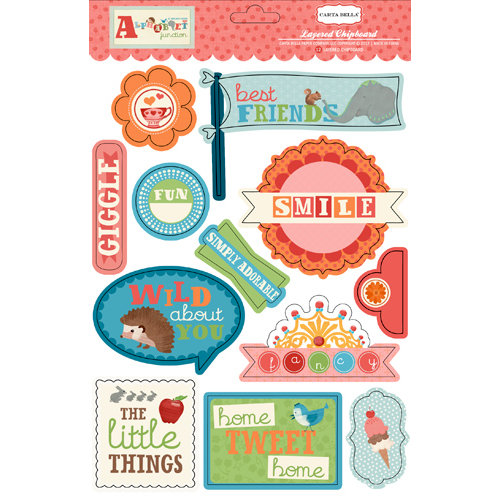 Carta Bella Paper - Alphabet Junction Collection - Layered Chipboard Stickers