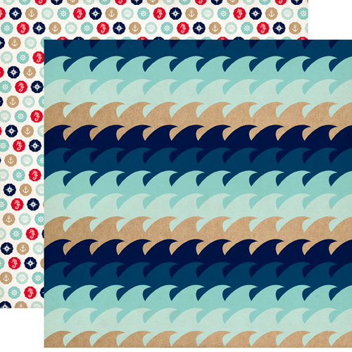 Carta Bella Paper - Ahoy There Collection - 12 x 12 Double Sided Paper - Waves