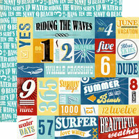 Carta Bella Paper - Beach Boardwalk Collection - 12 x 12 Double Sided Paper - Riding the Waves