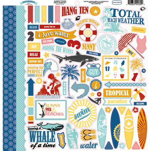 Carta Bella Paper - Beach Boardwalk Collection - 12 x 12 Cardstock Stickers - Elements