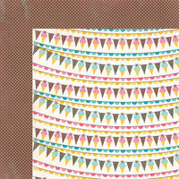 Carta Bella Paper - Cool Summer Collection - 12 x 12 Double Sided Paper - Ice Cream Banner
