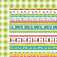 Carta Bella Paper - Cool Summer Collection - 12 x 12 Double Sided Paper - Ice Cream Borders