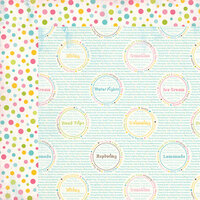 Carta Bella Paper - Cool Summer Collection - 12 x 12 Double Sided Paper - Summer Words