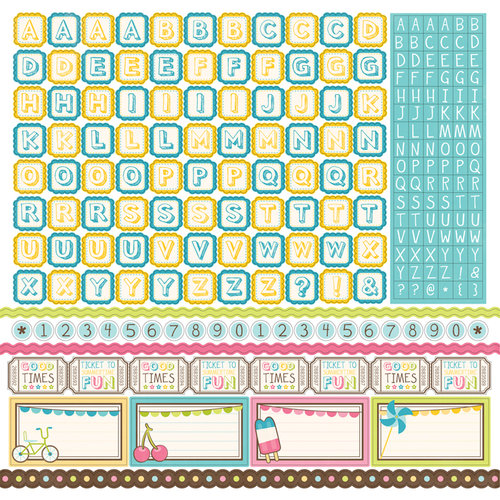 Carta Bella Paper - Cool Summer Collection - 12 x 12 Cardstock Stickers - Alphabet