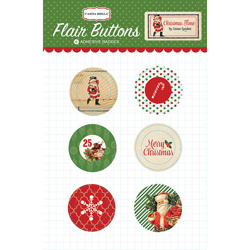 Carta Bella Paper - Christmas Time Collection - Flair Buttons