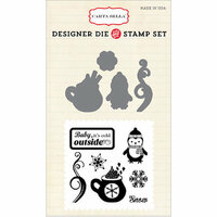 Carta Bella Paper - All Bundled Up Collection - Christmas - Designer Die and Clear Acrylic Stamp Set - Cold Outside