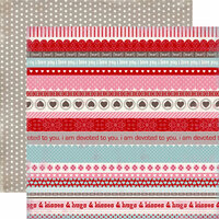 Carta Bella Paper - Devoted Collection - 12 x 12 Double Sided Paper - Hugs and Kisses Borders
