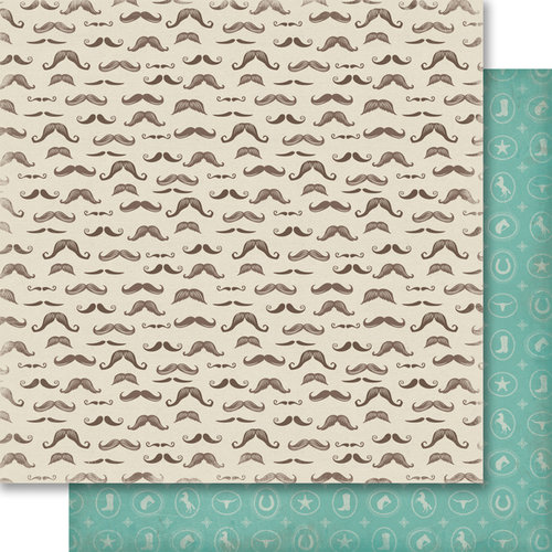 Carta Bella Paper - Samantha Walker - Giddy Up Collection - Boy - 12 x 12 Double Sided Paper - Mustache