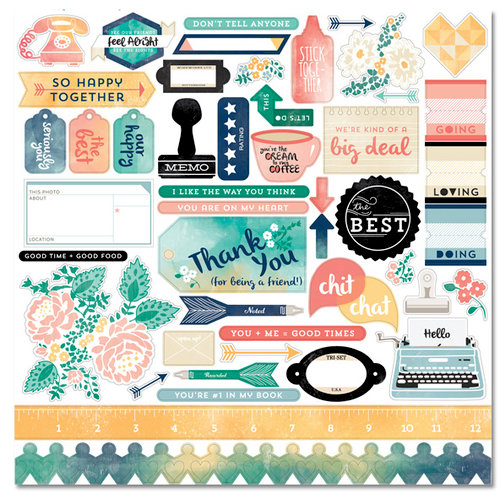 Carta Bella Paper - Hello Again Collection - 12 x 12 Cardstock Stickers - Elements