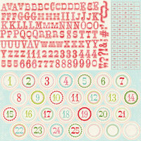 Carta Bella Paper - Merry and Bright Collection - Christmas - 12 x 12 Cardstock Stickers - Alphabet