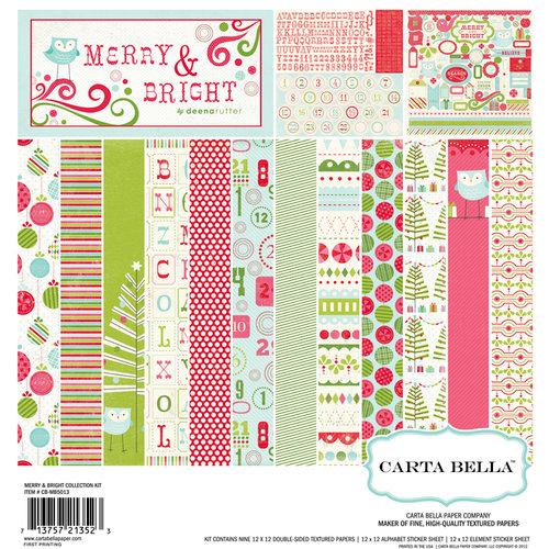 Carta Bella Paper - Merry and Bright Collection - Christmas - 12 x 12 Collection Kit
