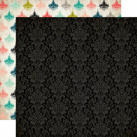 Carta Bella Paper - Moments and Memories Collection - 12 x 12 Double Sided Paper - Black Damask