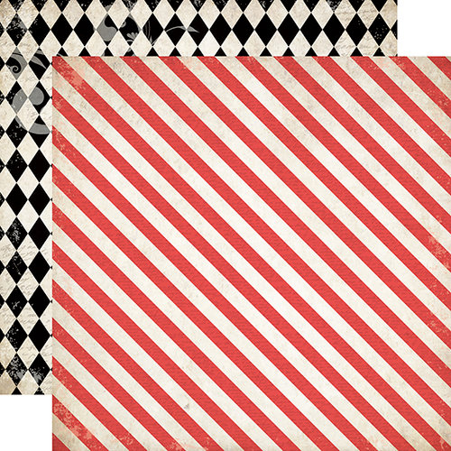 Carta Bella Paper - Moments and Memories Collection - 12 x 12 Double Sided Paper - Diagonal Stripe