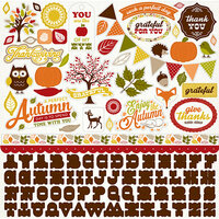 Carta Bella Paper - A Perfect Autumn Collection - 12 x 12 Cardstock Stickers - Elements