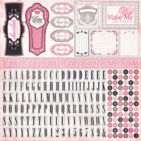 Carta Bella Paper - Paris Girl Collection - 12 x 12 Cardstock Stickers - Alphabet