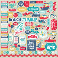 Carta Bella Paper - Rough and Tumble Collection - 12 x 12 Cardstock Stickers - Elements