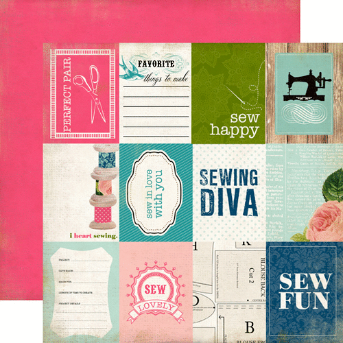 Carta Bella Paper - Sew Lovely Collection - 12 x 12 Double Sided Paper - Sew Fun