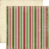 Carta Bella Paper - So this is Christmas - 12 x 12 Double Sided Paper - Christmas Stripes