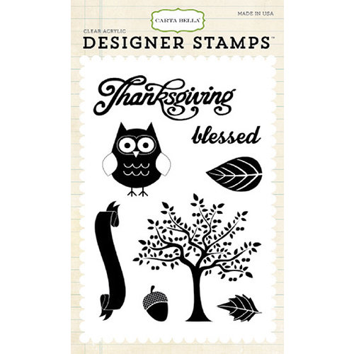 Carta Bella Paper - A Perfect Autumn Collection - Clear Acrylic Stamps - Thankful Blessing
