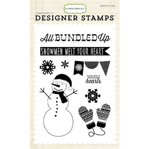 Carta Bella Paper - All Bundled Up Collection - Christmas - Clear Acrylic Stamps - All Bundled Up
