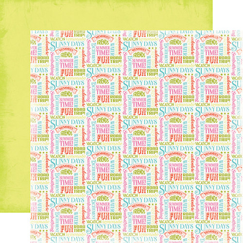 Carta Bella Paper - Summer Lovin Collection - 12 x 12 Double Sided Paper - Summer Words