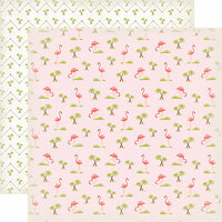 Carta Bella Paper - Summer Lovin Collection - 12 x 12 Double Sided Paper - Flamingos