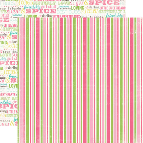 Carta Bella Paper - True Friends Collection - 12 x 12 Double Sided Paper - Sugar and Spice Stripe