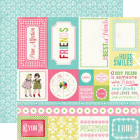 Carta Bella Paper - True Friends Collection - 12 x 12 Double Sided Paper - Forever Friends Cards