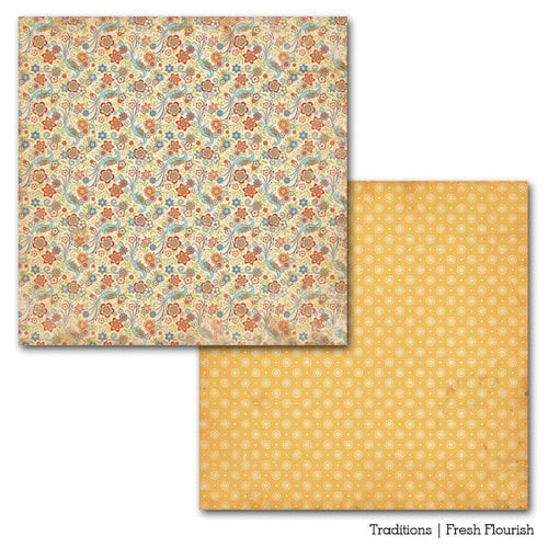 Carta Bella Paper - Traditions Collection - 12 x 12 Double Sided Paper - Fresh Flourish