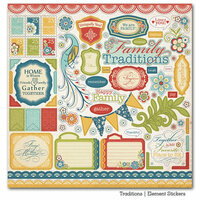 Carta Bella Paper - Traditions Collection - 12 x 12 Cardstock Stickers - Elements