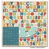 Carta Bella Paper - Traditions Collection - 12 x 12 Cardstock Stickers - Alphabet