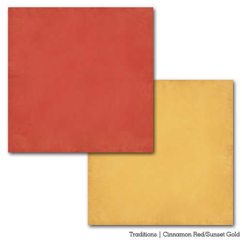 Carta Bella Paper - Traditions Collection - 12 x 12 Double Sided Paper - Cinnamon Red