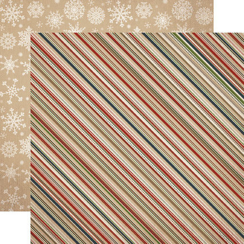 Carta Bella Paper - Warm and Cozy Collection - Christmas - 12 x 12 Double Sided Paper - Cozy Stripe