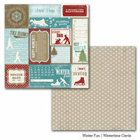 Carta Bella Paper - Winter Fun Collection - 12 x 12 Double Sided Paper - Wintertime Cards