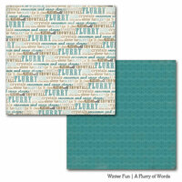 Carta Bella Paper - Winter Fun Collection - 12 x 12 Double Sided Paper - A Flurry of Words