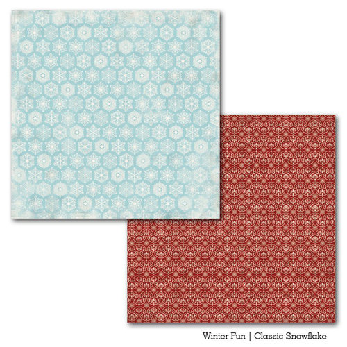 Carta Bella Paper - Winter Fun Collection - 12 x 12 Double Sided Paper - Classic Snowflake