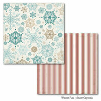 Carta Bella Paper - Winter Fun Collection - 12 x 12 Double Sided Paper - Snow Crystals