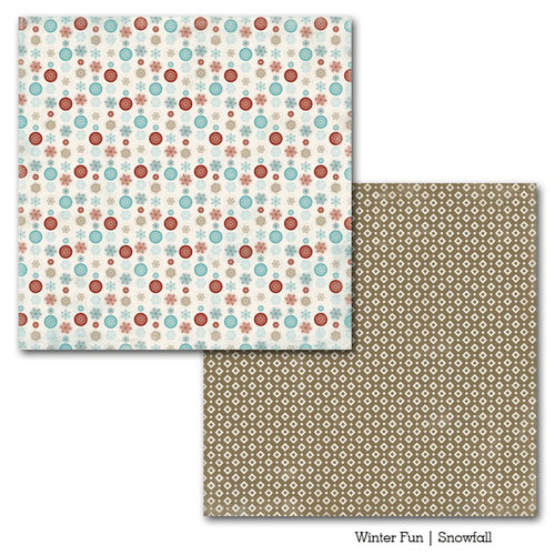 Carta Bella Paper - Winter Fun Collection - 12 x 12 Double Sided Paper - Snowfall