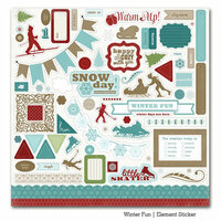 Carta Bella Paper - Winter Fun Collection - 12 x 12 Cardstock Stickers - Elements